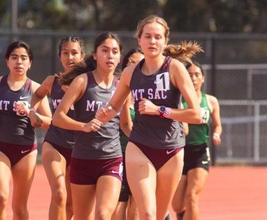 Kaitlyn Atkinson (1) won the SCC 3,000 steeplechase (photo courtesy of Mt. SAC Athletics).