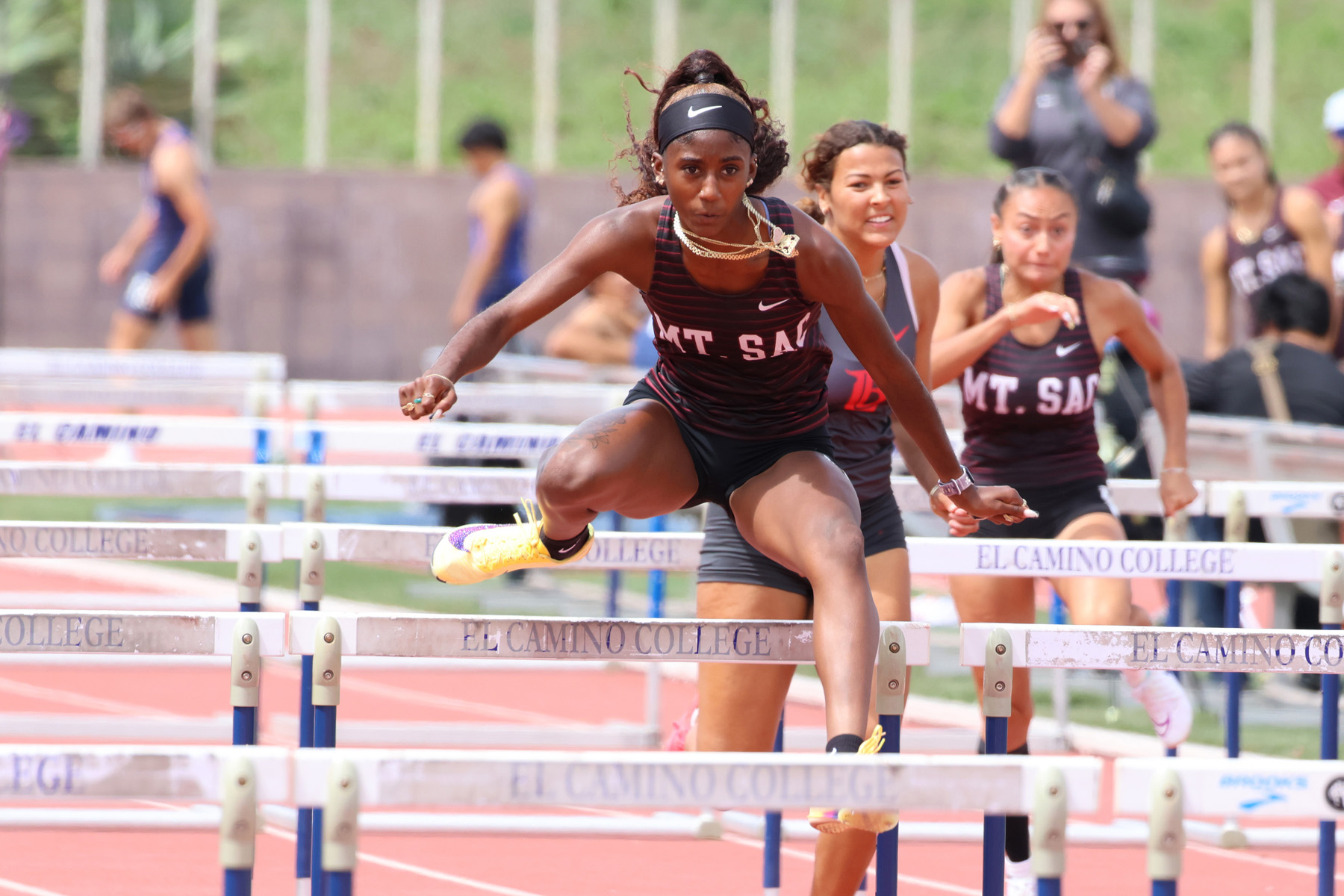 Jody Colbert Jr. had three events wins for Mt. SAC on its way to the SCC women's track and field title (photo/gallery by Richard Quinton).